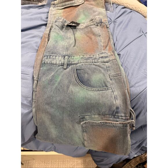 All things, cherished denim romper jumpsuit, mimics Attico cargo jumpsuit - Picture 6 of 6